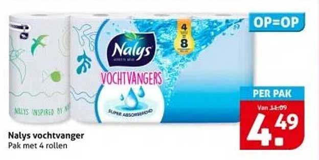 Nalys vochtvanger Pak met 4 rollen