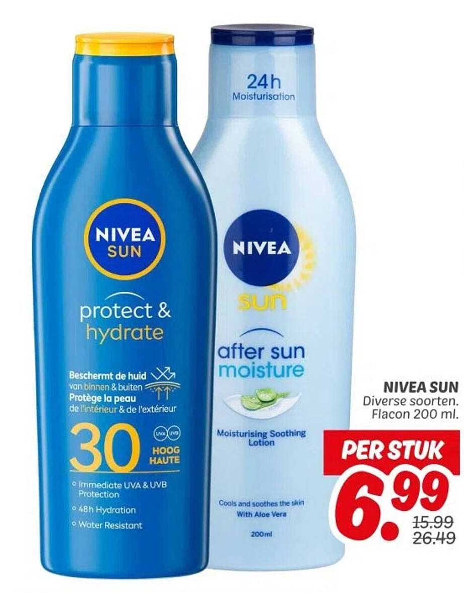 NIVEA SUN Diverse soorten. Flacon 200 ml.