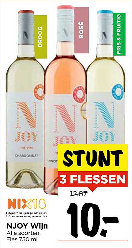 NJOY Wijn 3 Flessen voor €10,-