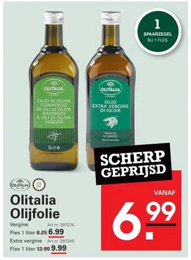 Olitalia Olijfolie Vergine 1L voor slechts €6,99