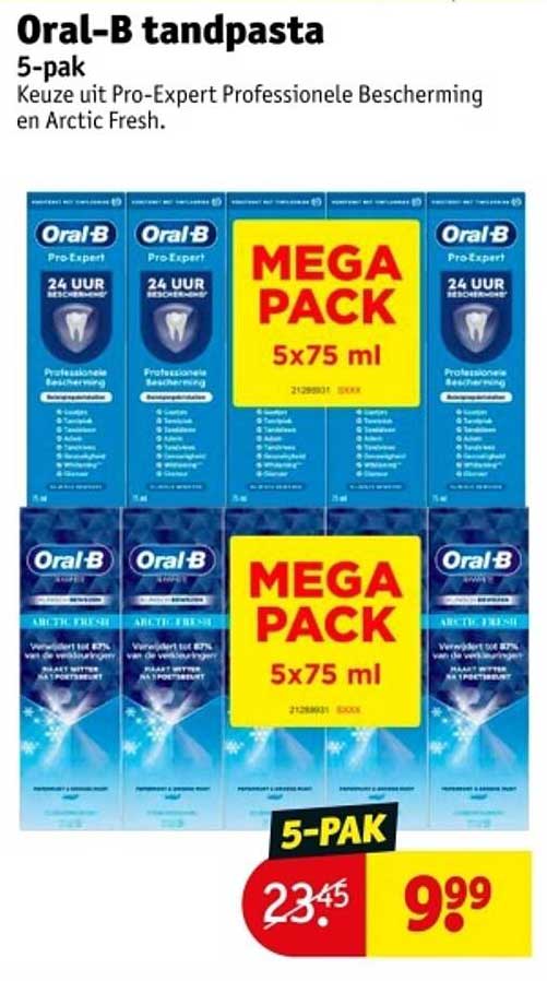 Oral-B tandpasta 5-pak
