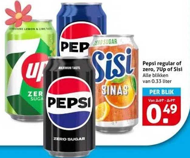 Pepsi regular of zero, 7Up of Sisi