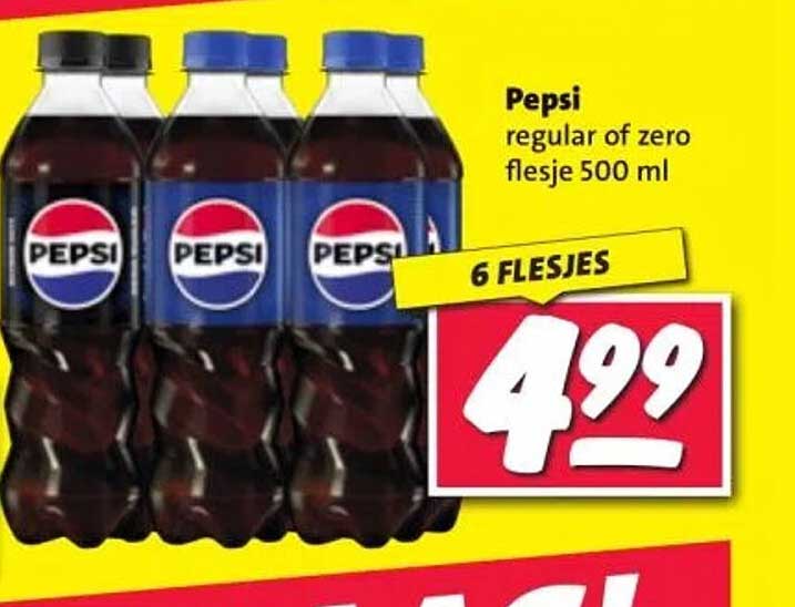 Pepsi regular of zero flesje 500 ml