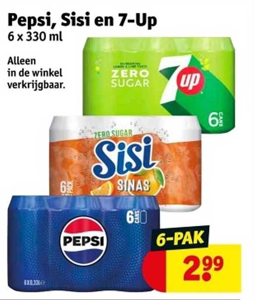 Pepsi, Sisi en 7-Up 6 x 330 ml