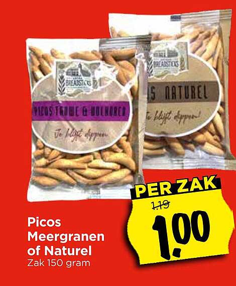 Picos Meerganen of Naturel Zak 150 gram