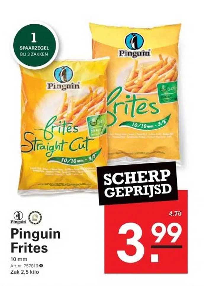 Pinguin Frites 10 mm Zak 2,5 kilo