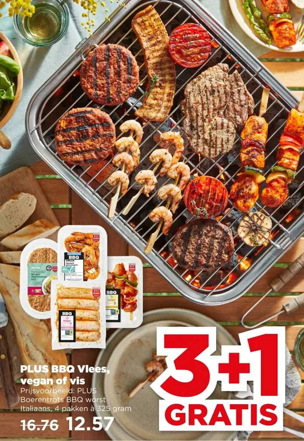 PLUS BBQ Vlees, vegan of vis