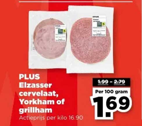 PLUS Elzasser cervelaat, Yorkham of grillham