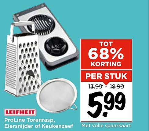 ProLine Torenrasp, Eiersnijder of Keukenzeef