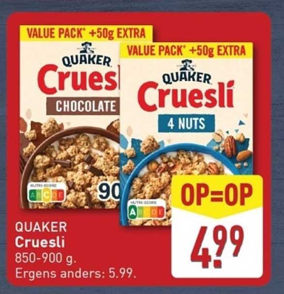QUAKER Cruesli 850-900 g.