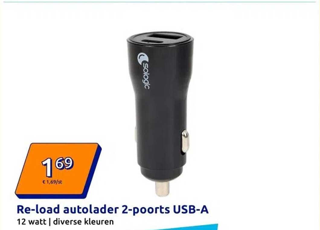 Re-load autolader 2-poorts USB-A