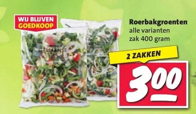Roerbakgroenten alle varianten zak 400 gram