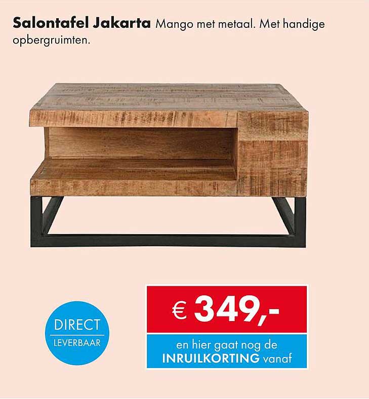 Salontafel Jakarta Mango met metaal