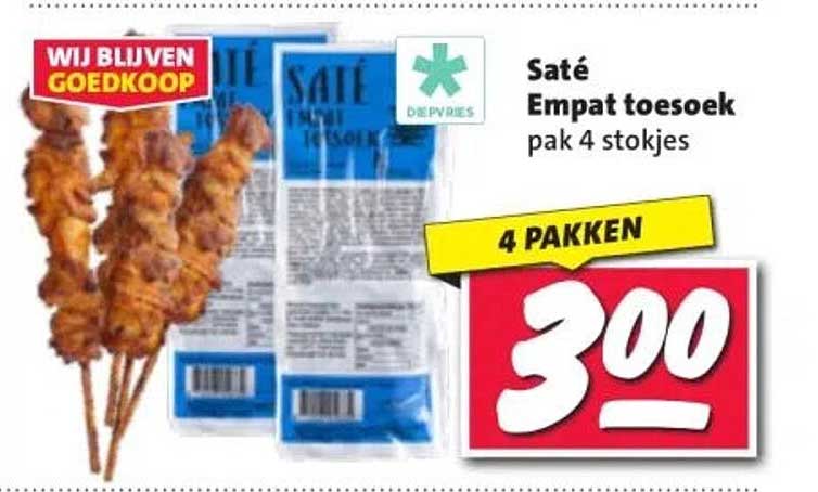Saté Empat toesoek pak 4 stokjes