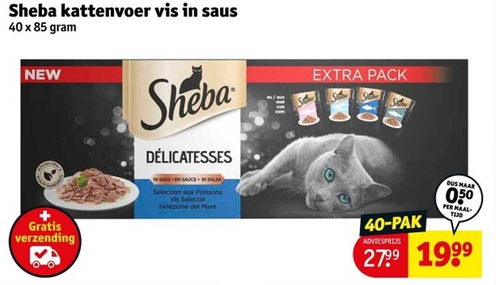 Sheba kattenvoer vis in saus 40 x 85 gram