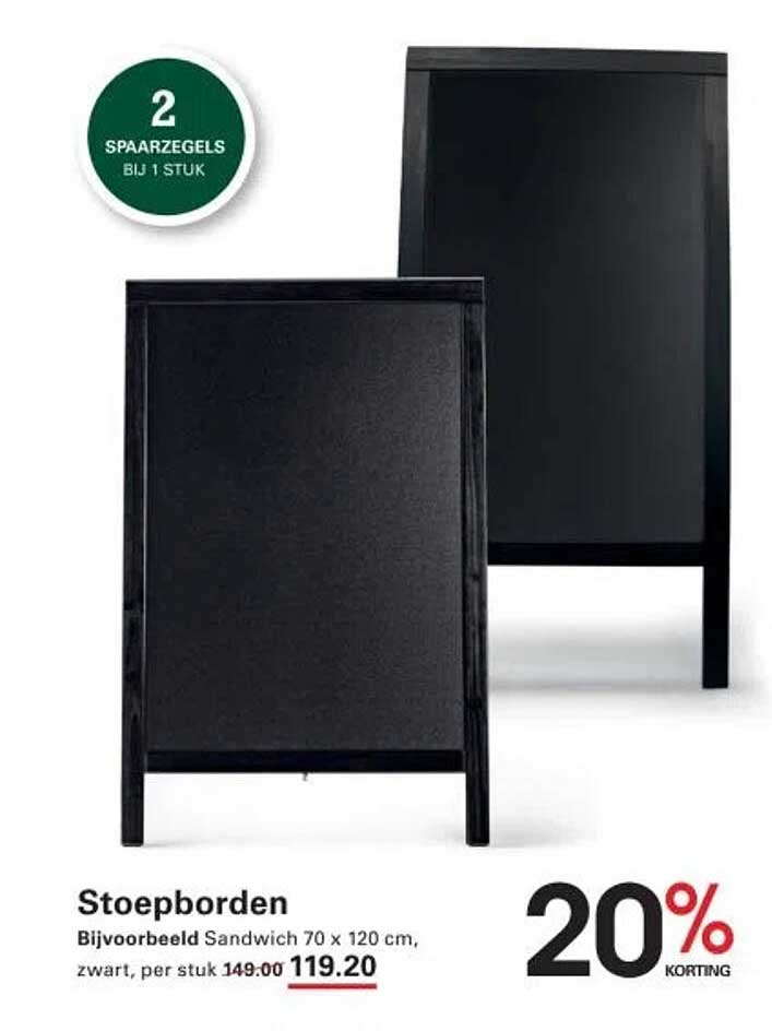 Stoeppborden Bijvoorbeeld Sandwich 70 x 120 cm, zwart, per stuk
