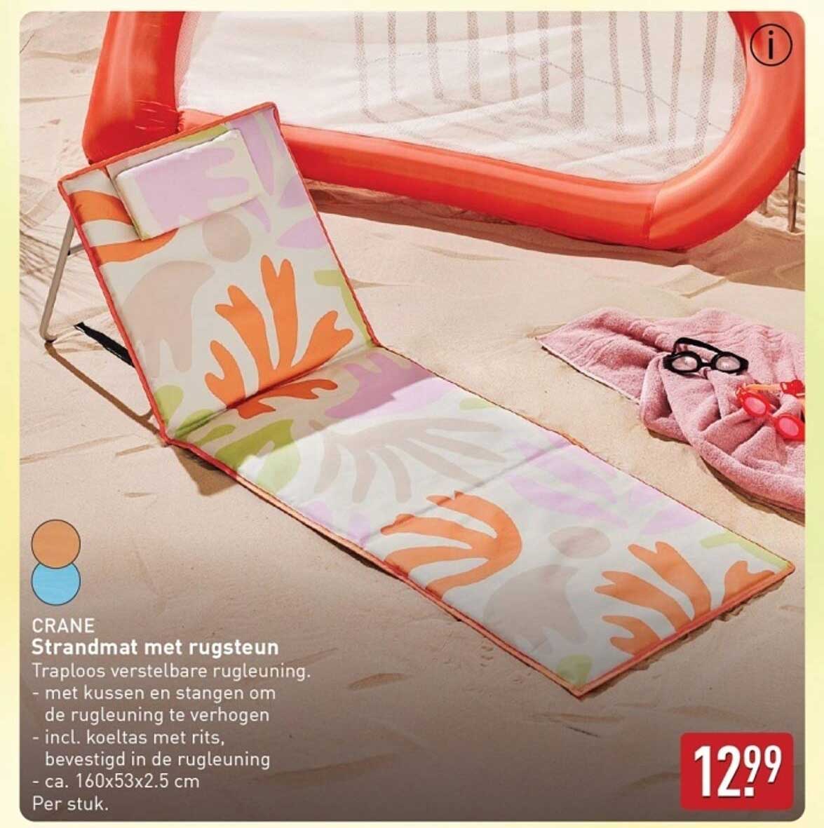 Strandmat met rugsteun