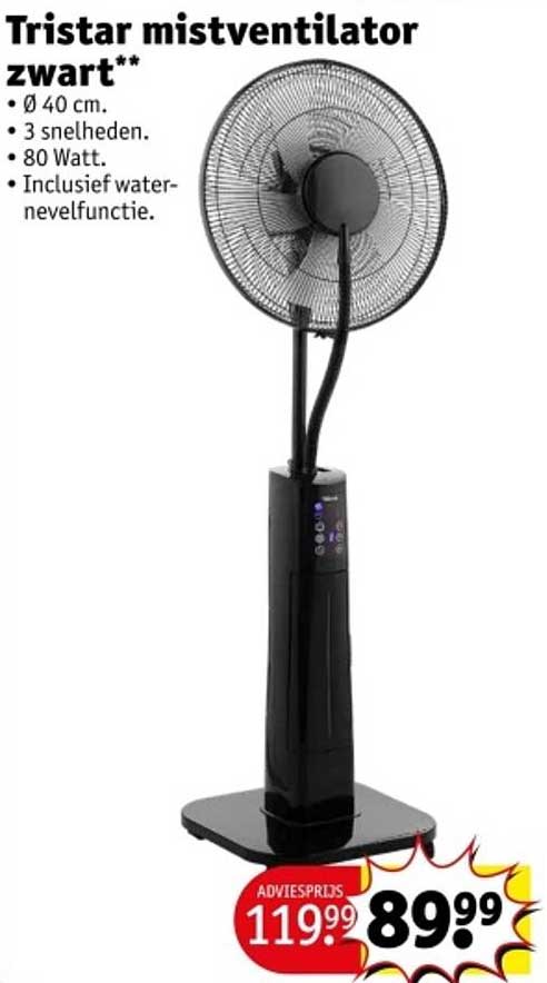 Tristar mistventilator zwart**