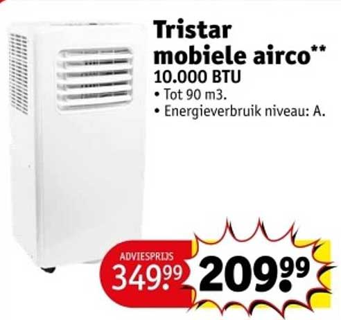 Tristar mobiele airco** 10.000 BTU