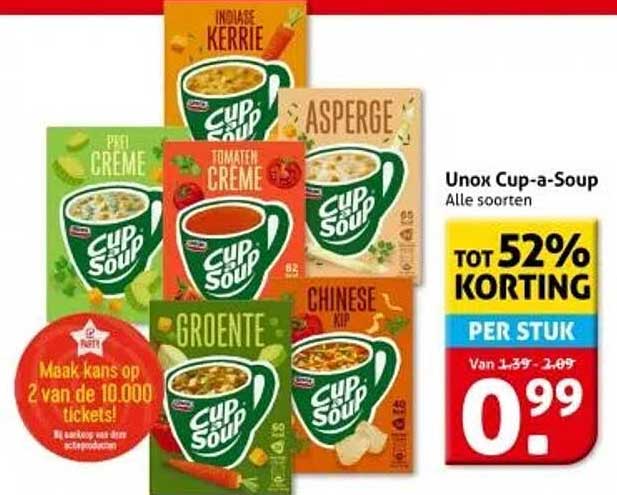 Unox Cup-a-Soup Alle soorten tot 52% korting