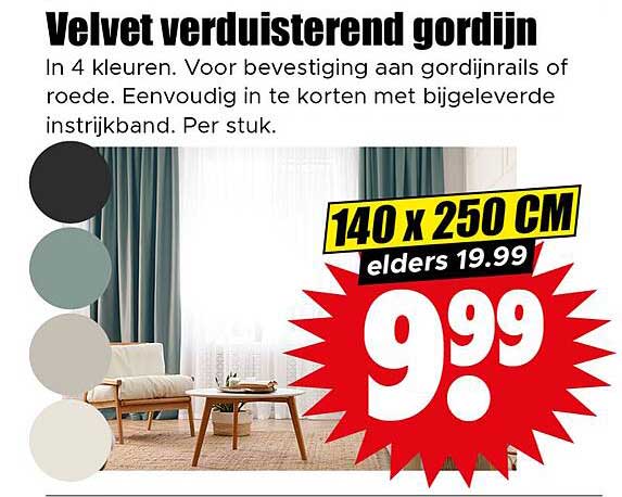Velvet verduisterend gordijn