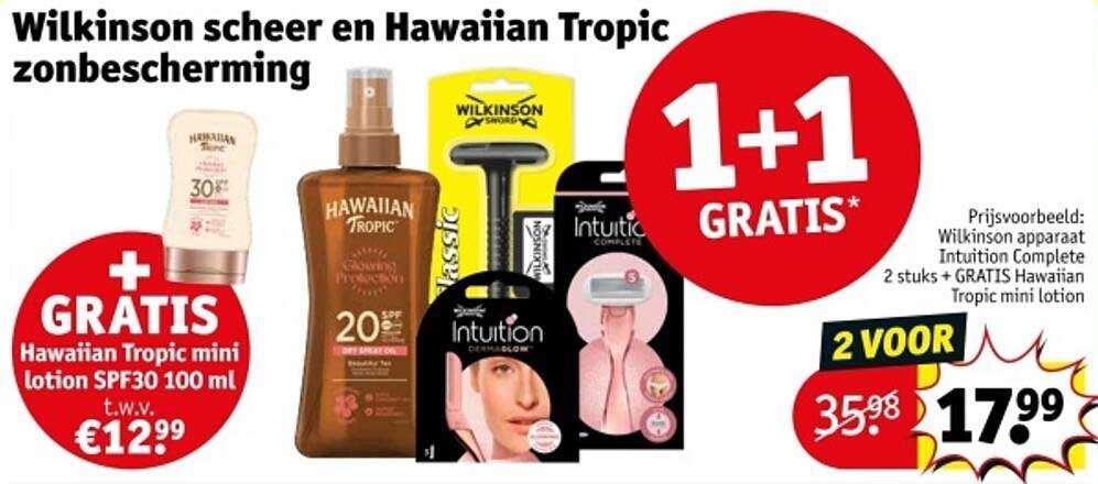 Wilkinson scheer en Hawaiian Tropic zonbescherming
