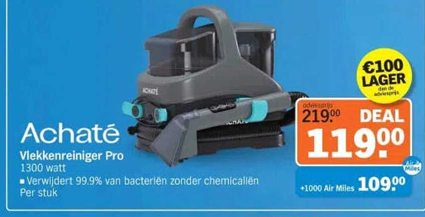 Achaté Vlekkenreiniger Pro 1300 watt