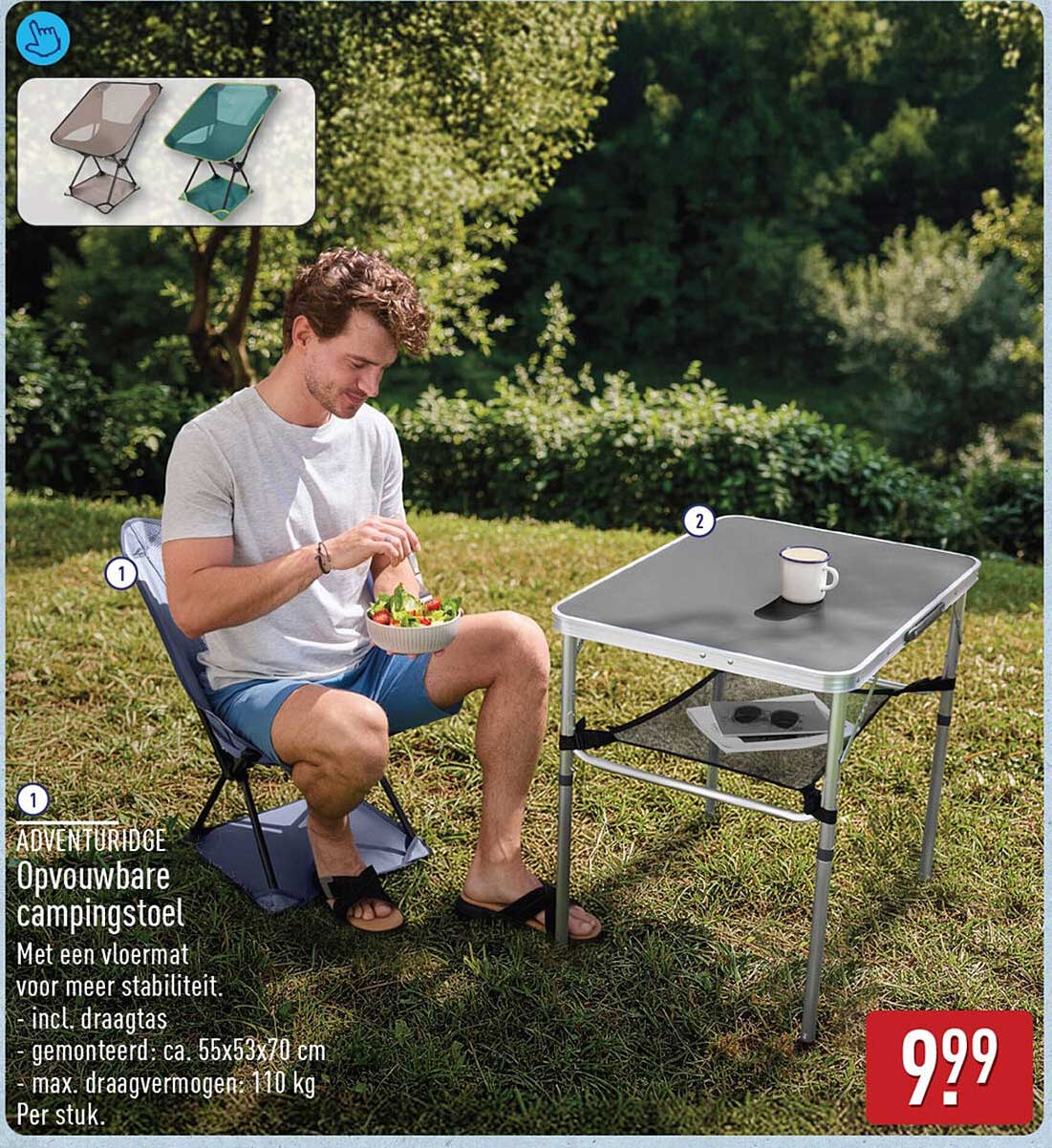ADVENTURIDGE Opvouwbare campingstoel