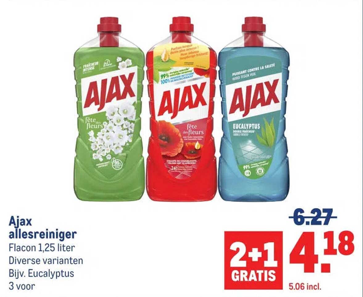 Ajax allesreiniger 2+1 gratis