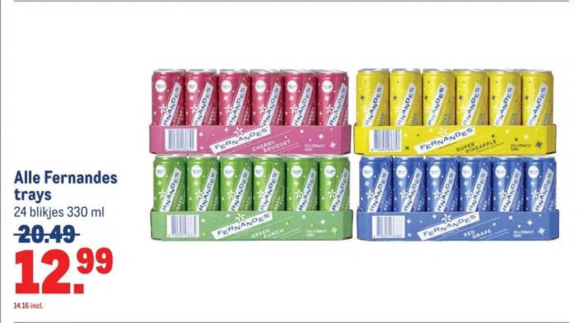 Alle Fernandes trays 24 blikjes 330 ml
