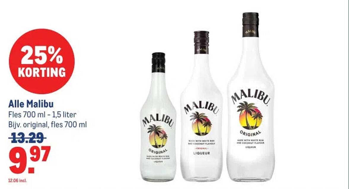 Alle Malibu 25% korting