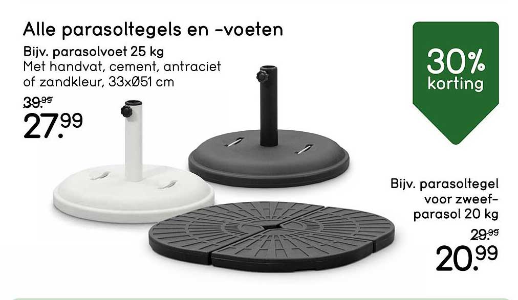 Alle parasoltegels en -voeten
