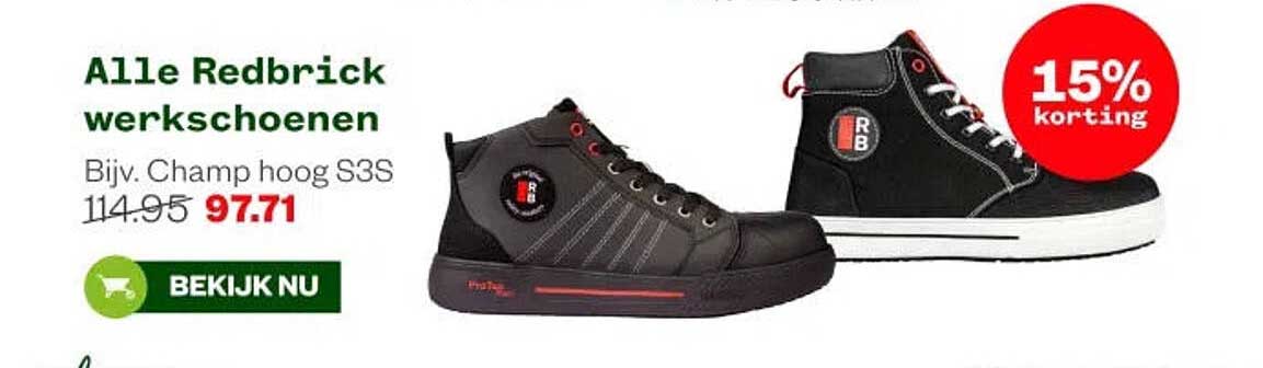 Alle Redbrick werkschoenen Bijv. Champ hoog S3S 15% korting
