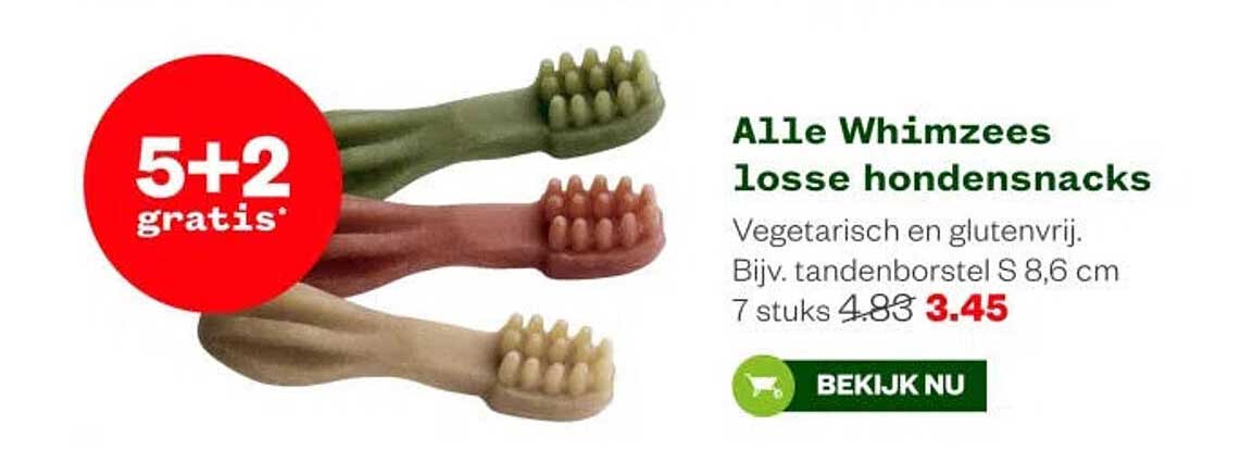 Alle Whimzees losse hondensnacks 5+2 gratis