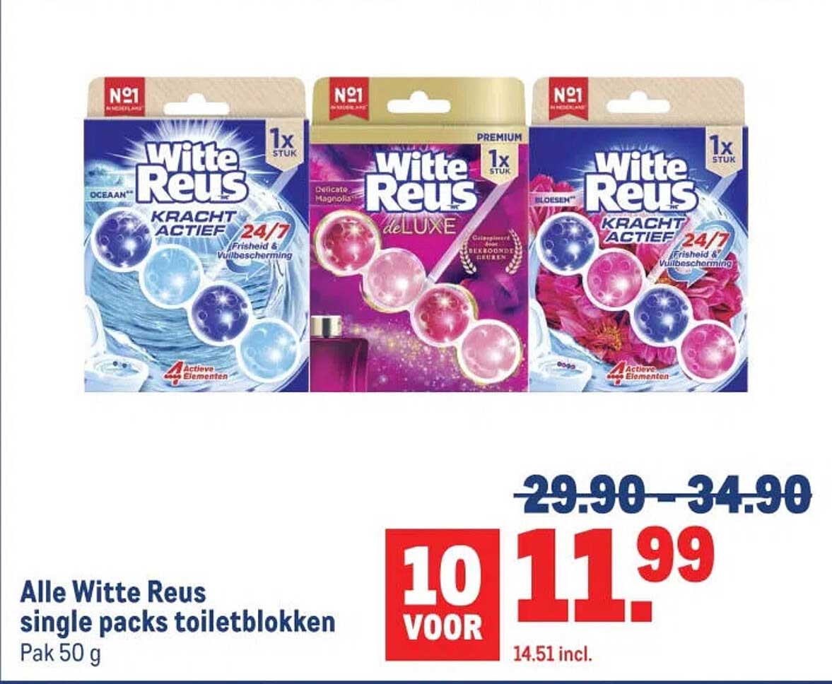 Alle Witte Reus single packs toiletblokken 10 voor 11.99