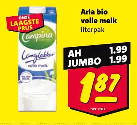 Arla bio volle melk literpak