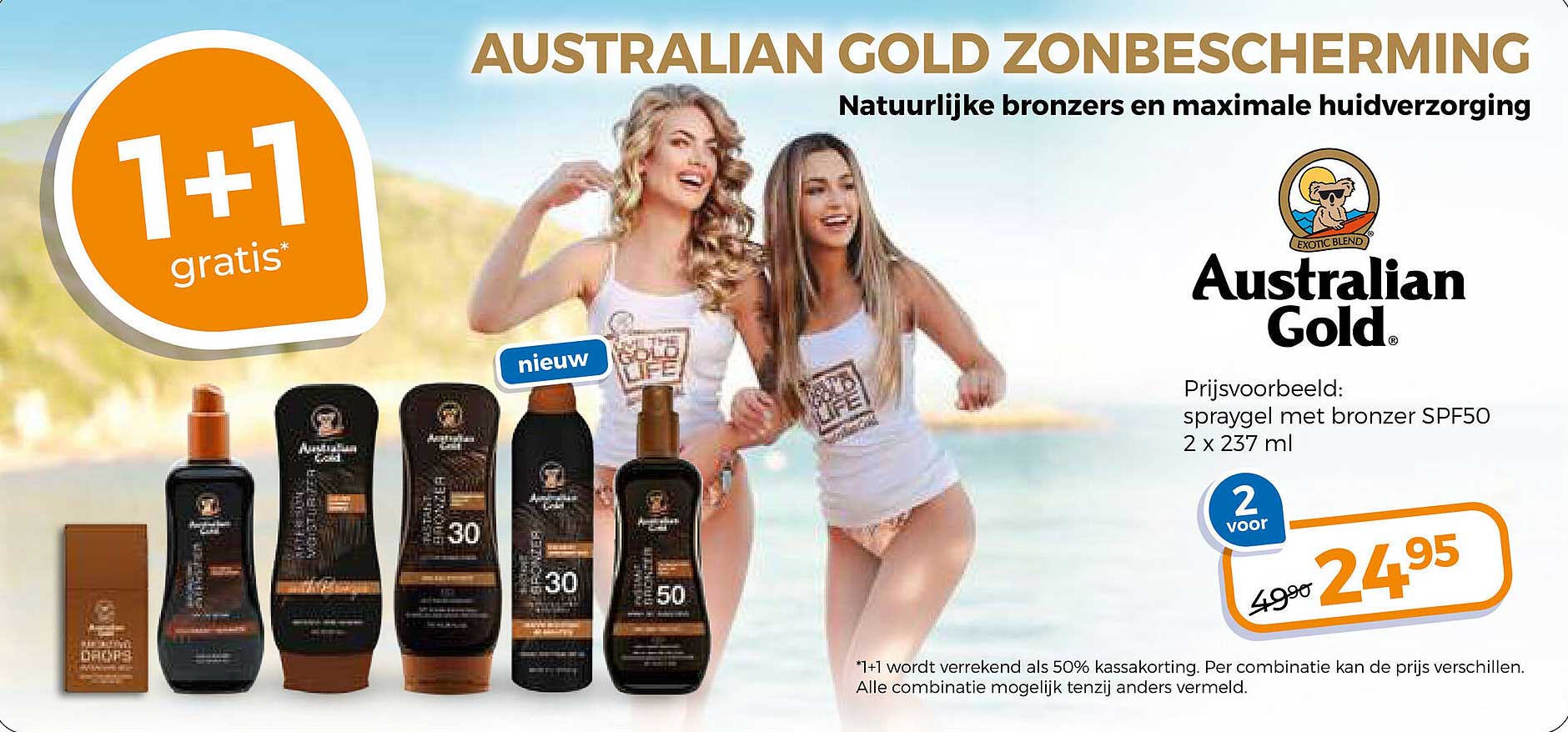 AUSTRALIAN GOLD ZONBESCHERMING 1+1 gratis