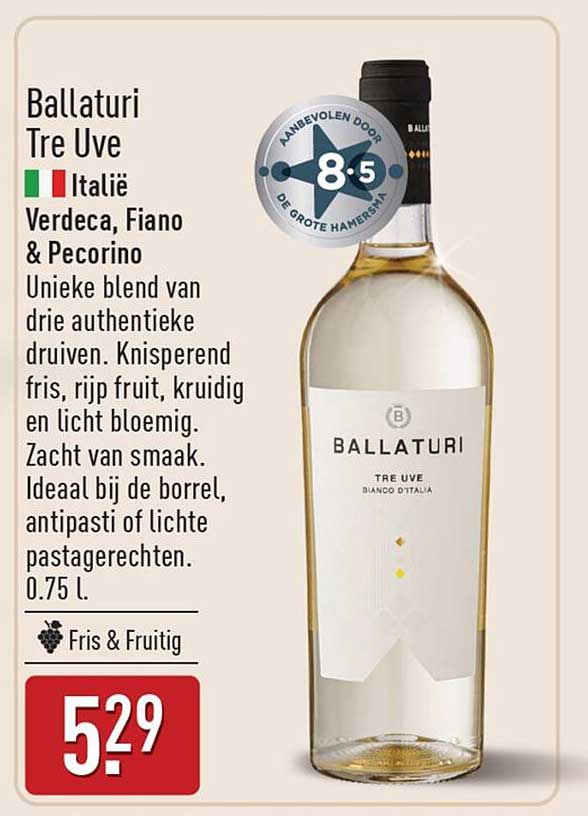 Ballaturi Tre Uve Italië Verdeca, Fiano & Pecorino
