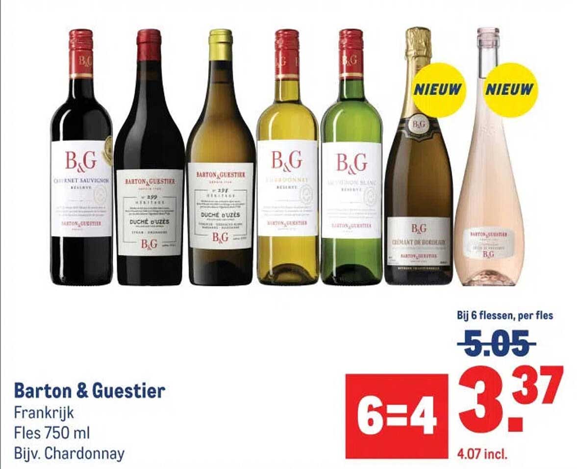 Barton & Guestier Frankrijk Fles 750 ml Bijv. Chardonnay 6=4