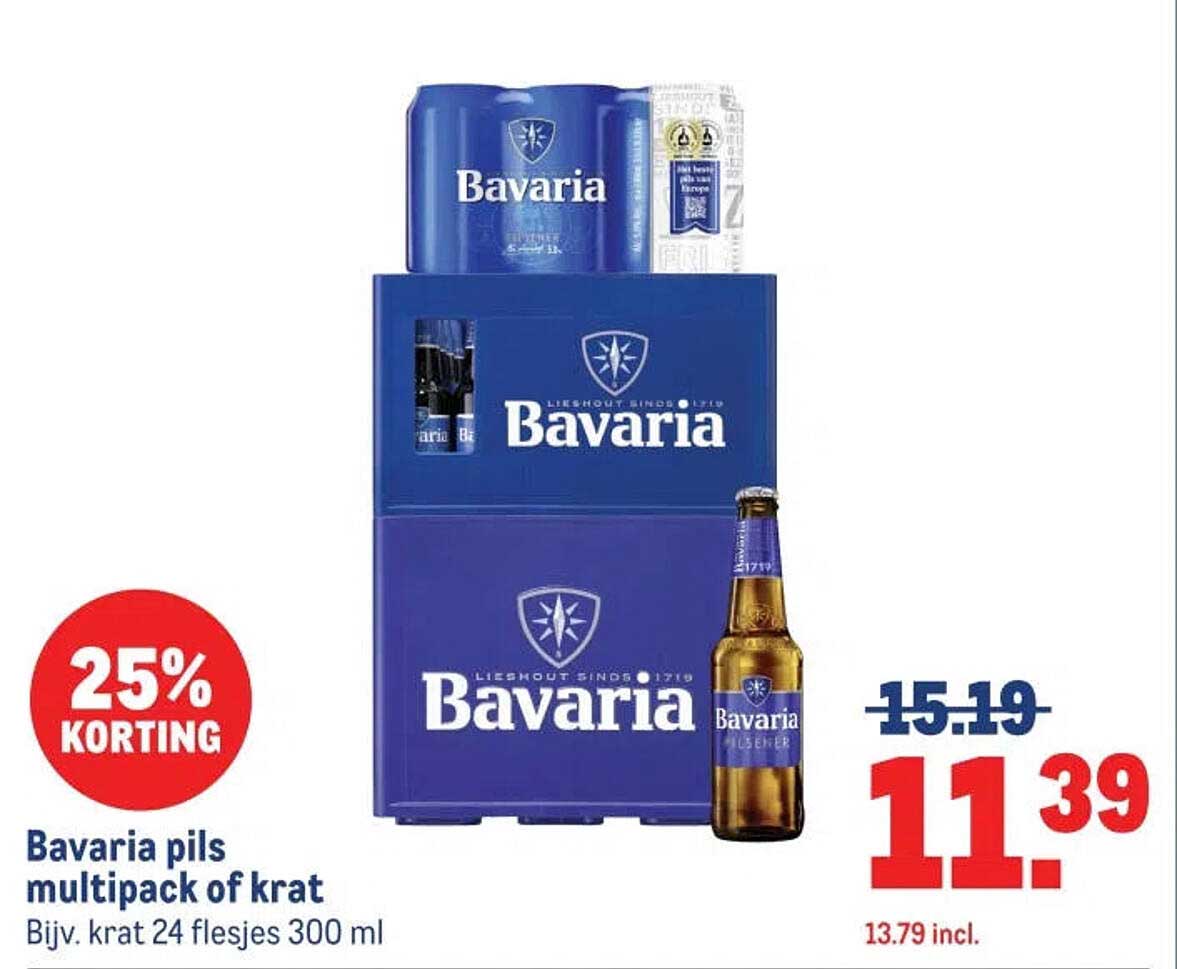 Bavaria pils multipack of krat 25% korting