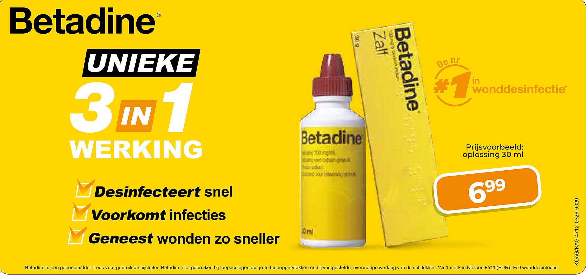 Betadine Unieke 3 in 1 werking