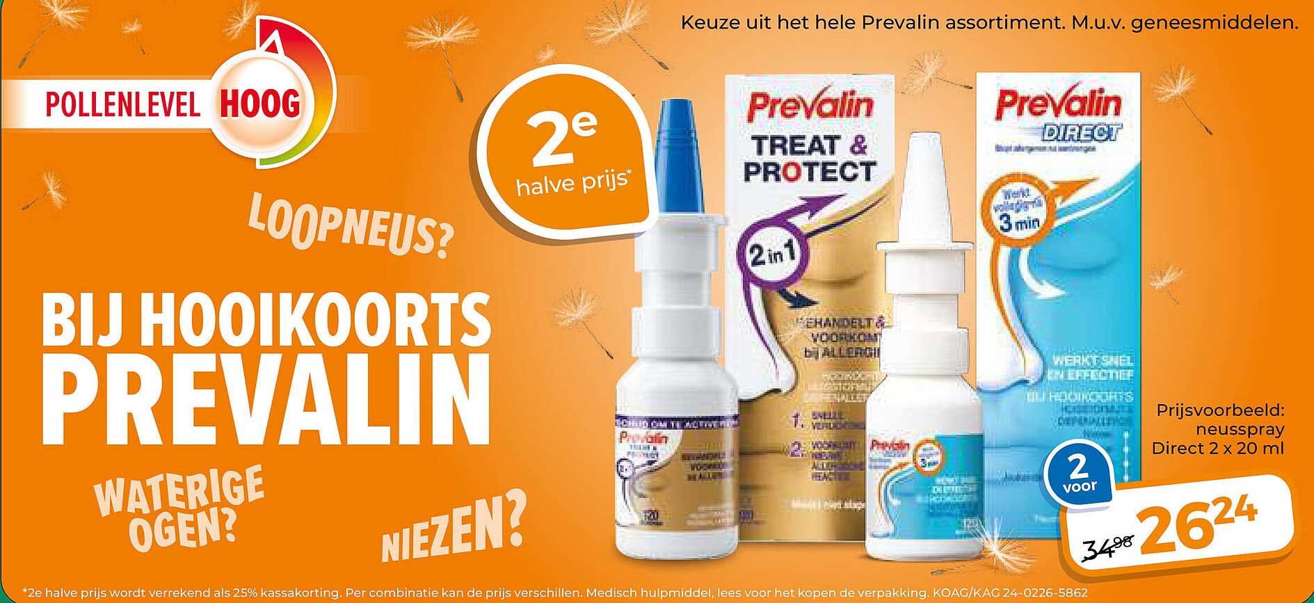 Bij hooikoorts? Prevalin 2e halve prijs