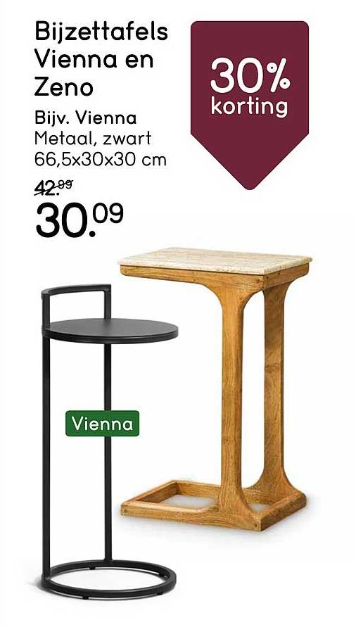 Bijzettafels Vienna en Zeno