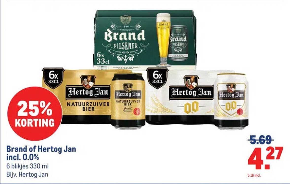 Brand of Hertog Jan incl. 0.0% 25% KORTING