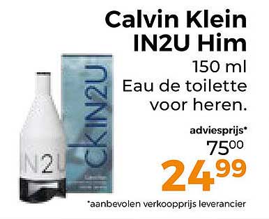 Calvin Klein IN2U Him 150 ml Eau de toilette voor heren.
