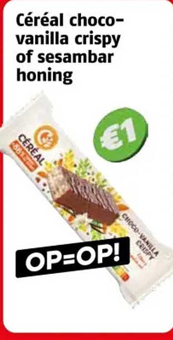 Céréal choco-vanilla crispy of sesambar honing OP=OP!