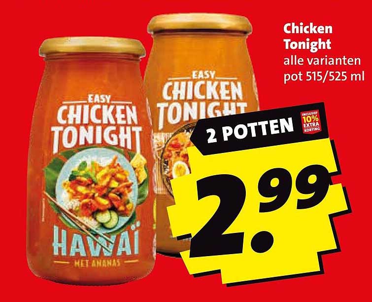 Chicken Tonight alle varianten pot 515/525 ml 2 potten
