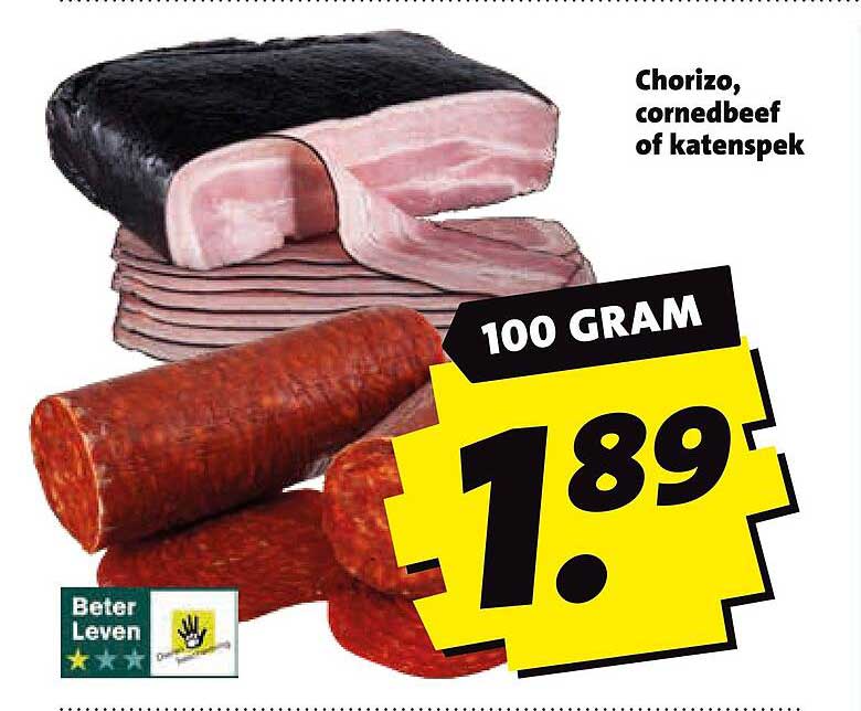 Chorizo, cornedbeef of katenspek