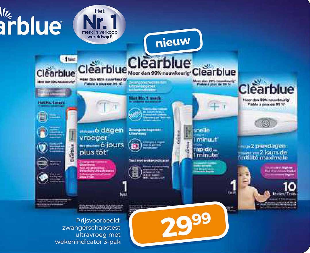 Clearblue zwangerschapstest ultravroeg met wekenindicator 3-pak