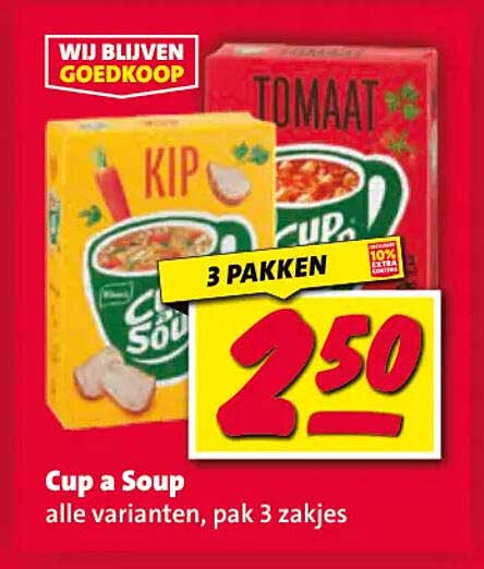 Cup a Soup alle varianten, pak 3 zakjes 3 pakken